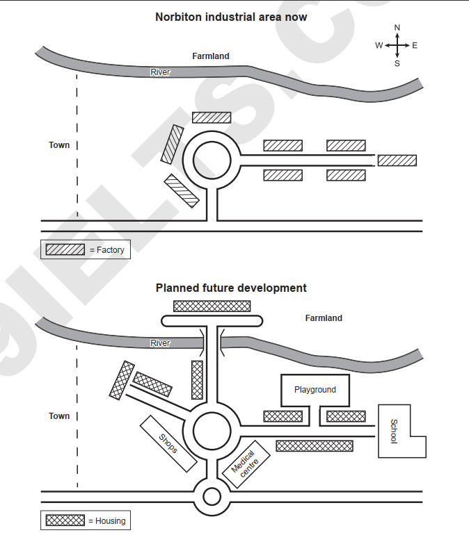 Norbiton Map Cambridge 17 - IELTS Writing Task 1 Academic